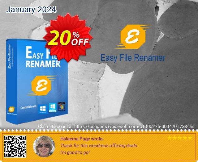 Easy File Renamer (Lifetime) discount 20% OFF, 2024 Resurrection Sunday offering sales. 20% OFF Easy File Renamer (Lifetime), verified