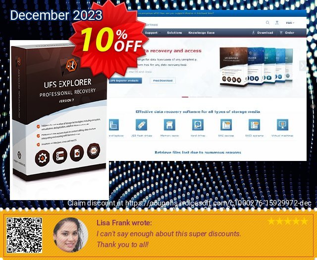 Get 10% OFF UFS Explorer Professional Recovery for Windows - Corporate License (1 year of updates) offering sales