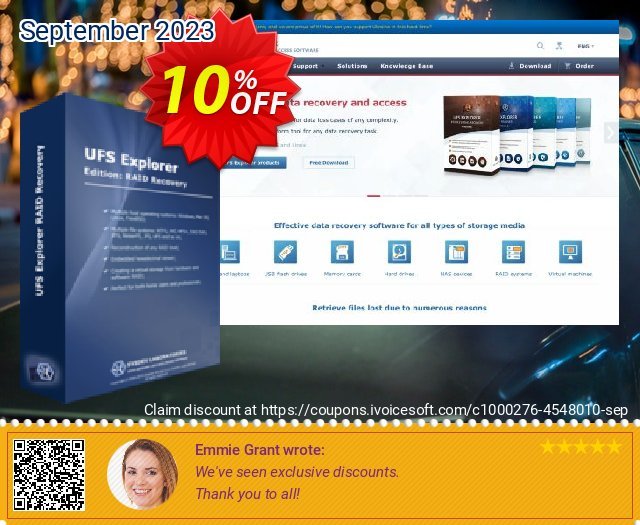 Get 10% OFF UFS Explorer RAID Recovery (version 5 for Windows) - Personal License promotions