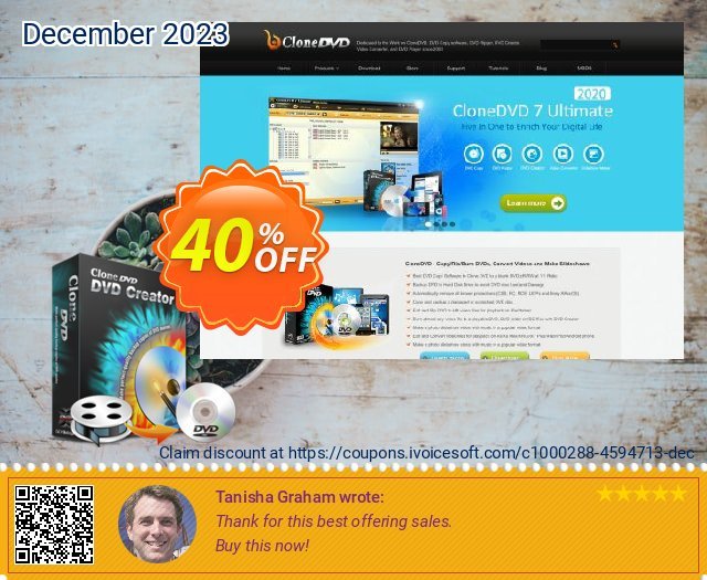 CloneDVD DVD Creator 1 year/1 PC eksklusif voucher promo Screenshot