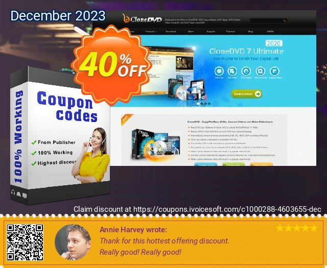 CloneDVD 7 Ultimate 3 years/1 PC yg mengagumkan voucher promo Screenshot