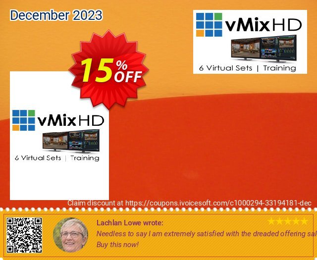 vMix HD + Virtual Set Pack One for vMix Bundle discount 15% OFF, 2022 New Year sales. 20% OFF vMix HD + Virtual Set Pack One for vMix bundle, verified