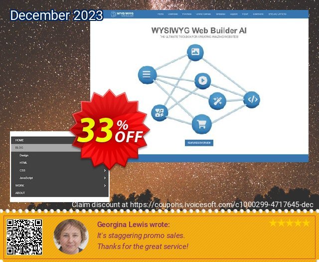 Expandable Menu Extension for WYSIWYG Web Builder 惊人的 产品折扣 软件截图