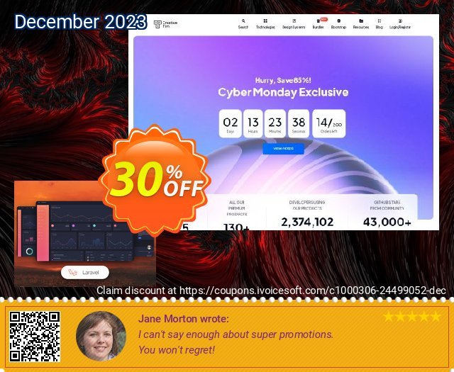 Get 30% OFF Black Dashboard PRO Laravel discounts