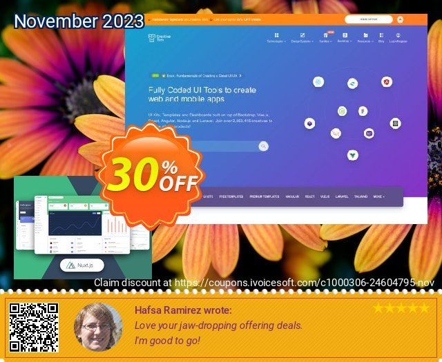 Nuxt Argon Dashboard PRO discount 30% OFF, 2022 Autumn offering discount. YK6K
