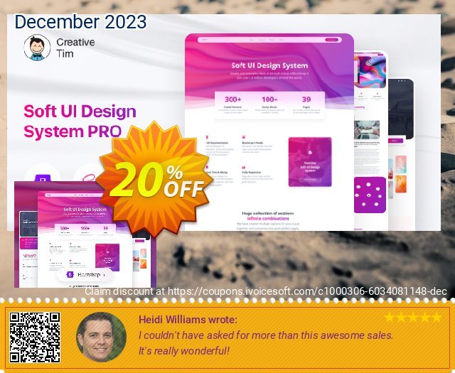 Soft UI Design System PRO Enterprise Lifetime discount 20% OFF, 2024 Resurrection Sunday offering sales. 20% OFF Soft UI Design System PRO Enterprise Lifetime, verified
