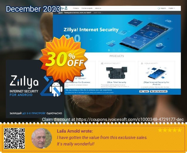 Zillya! Internet Security for Android teristimewa penjualan Screenshot