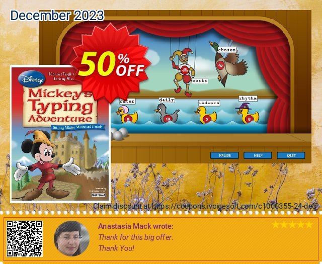 Disney: Mickey's Typing Adventure - International Version UK Keyboard umwerfenden Rabatt Bildschirmfoto