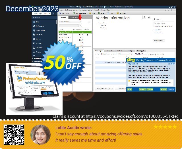 Professor Teaches Web QuickBooks (Quarterly Subscription) menakjubkan sales Screenshot