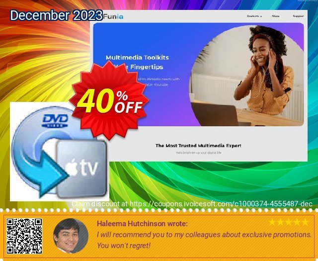 iFunia DVD to Apple TV Converter for Mac ausschließenden Preisreduzierung Bildschirmfoto