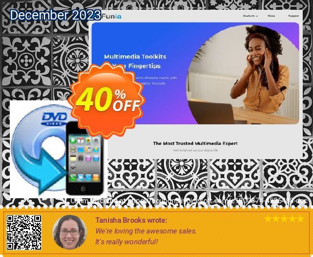 iFunia DVD to iPhone Converter for Mac 令人惊奇的 产品销售 软件截图