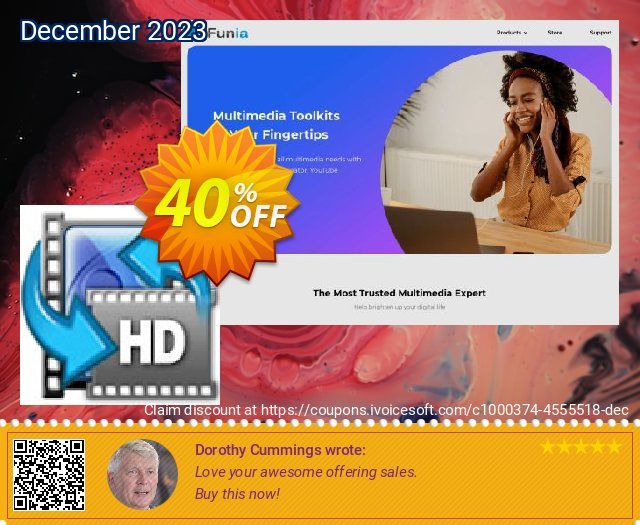 iFunia HD Video Converter for Mac ausschließenden Verkaufsförderung Bildschirmfoto