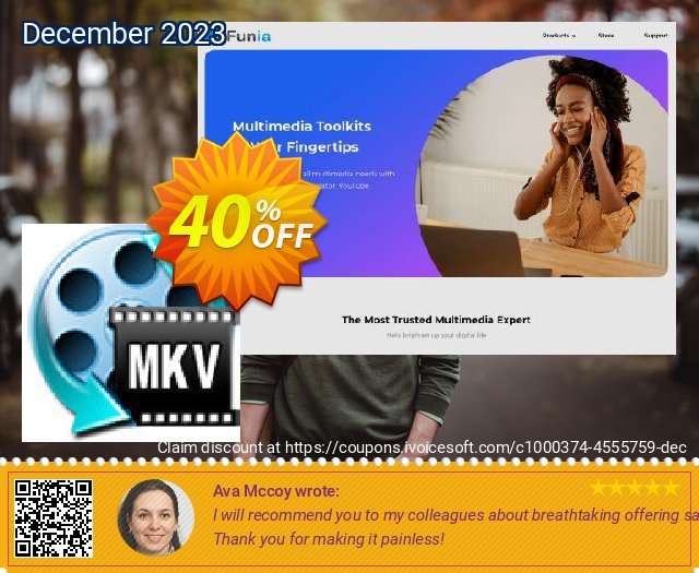 iFunia MKV Converter umwerfende Verkaufsförderung Bildschirmfoto