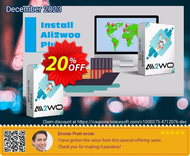 Ali2Woo Aliexpress Dropship for Woocommerce discount 20% OFF, 2022 Father's Day promotions. Aliexpress Dropship for Woocommerce staggering discount code 2022