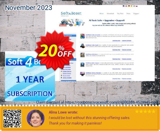 Soft4Boost 1 Year Subscription menakuntukan promo Screenshot