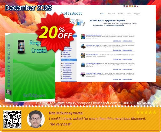 Soft4Boost Ringtone Creator wunderschön Promotionsangebot Bildschirmfoto