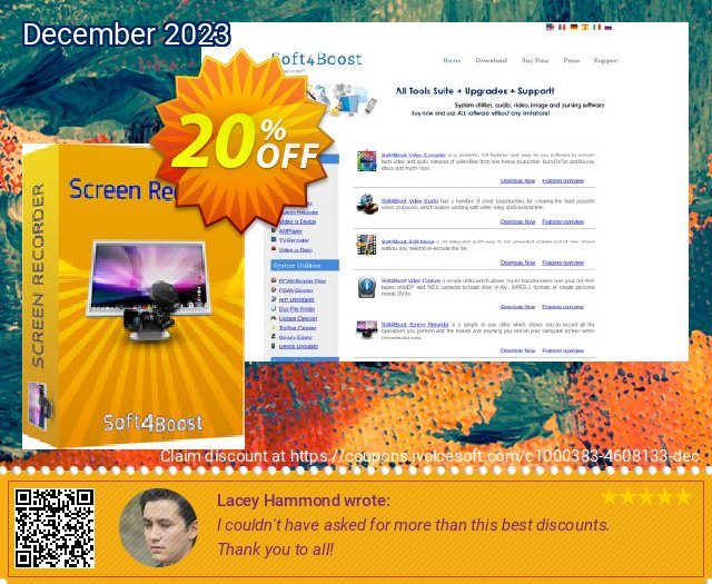 Soft4Boost Screen Recorder erstaunlich Promotionsangebot Bildschirmfoto