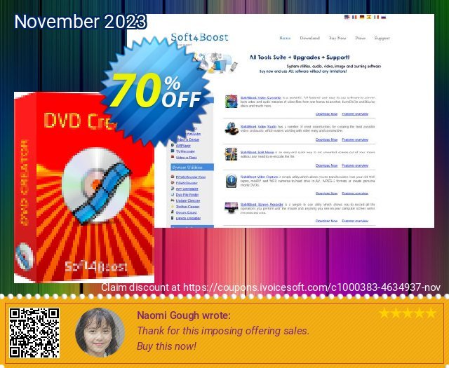 Soft4Boost DVD Creator keren voucher promo Screenshot