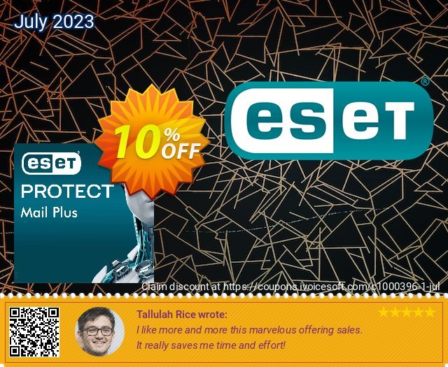 ESET PROTECT Mail Plus discount 10% OFF, 2024 April Fools' Day promo sales. 10% OFF ESET PROTECT Mail Plus, verified
