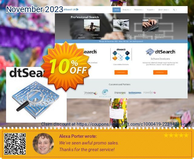 dtSearch Desktop with Spider - single user license discount 10% OFF, 2024 World Backup Day promotions. dtSearch Desktop with Spider - single user license wonderful promo code 2024