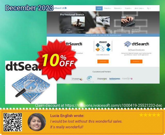dtSearch Engine (4+ servers) discount 10% OFF, 2022 Summer offering sales. dtSearch Engine (Win) 4+ servers Impressive discounts code 2022