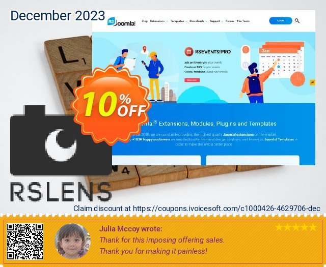 RSLens! Single site Subscription for 12 Months dahsyat voucher promo Screenshot