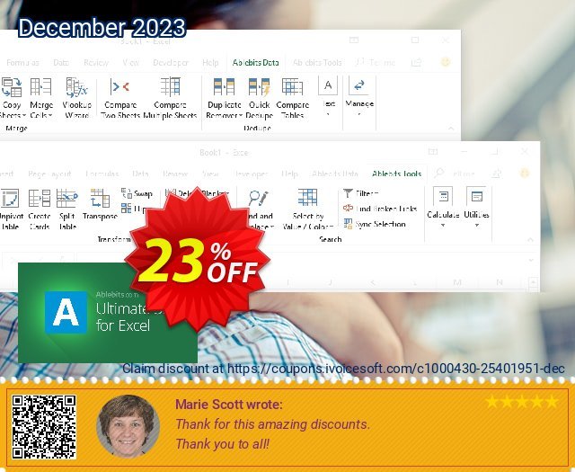 AbleBits Ultimate Suite 2018 for Excel - Terminal server edition discount 23% OFF, 2024 April Fools' Day offering sales. AbleBits.com Ultimate Suite 2024 for Excel, Terminal server edition awesome sales code 2024