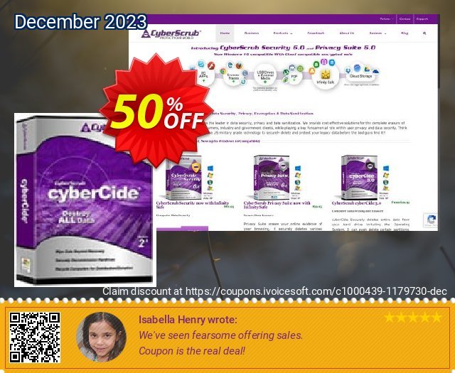 CyberScrub cyberCide tidak masuk akal kupon diskon Screenshot
