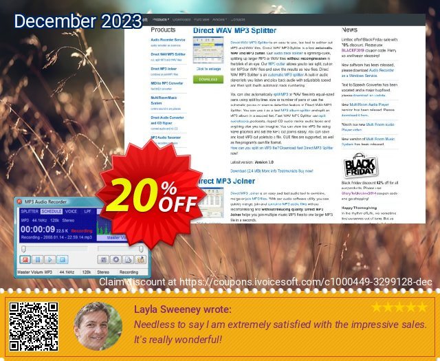 Pistonsoft MP3 Audio Recorder (Business License) umwerfende Nachlass Bildschirmfoto