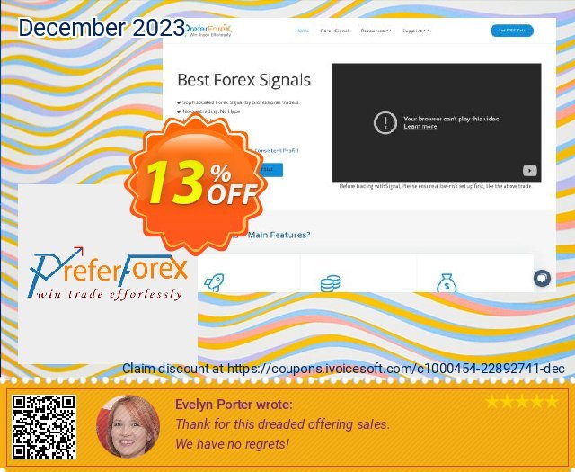 PreferForex Premium 1 Month discount 13% OFF, 2024 Easter offering discount. Promo October