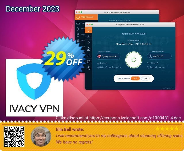 Ivacy VPN (1 year) unglaublich Außendienst-Promotions Bildschirmfoto