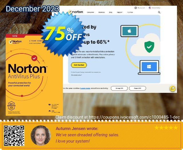 Norton AntiVirus Plus yg mengagumkan voucher promo Screenshot