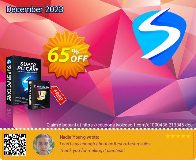Super PC Care discount 65% OFF, 2022 New Year's Weekend offering sales. 50% OFF Super PC Care, verified