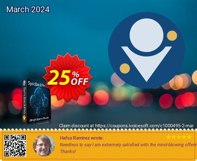 SyncBackPro discount 25% OFF, 2023 New Year's Weekend promo sales. 25% OFF SyncBackPro, verified