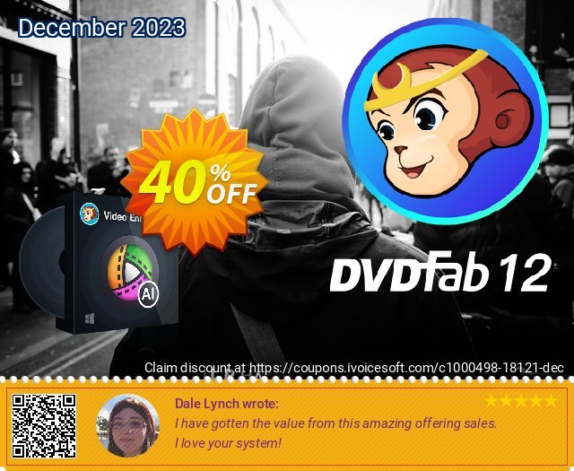DVDFab Enlarger AI for MAC (1 year License) discount 40% OFF, 2022 All Saints' Day offering sales. 50% OFF DVDFab Enlarger AI for MAC (1 year License), verified