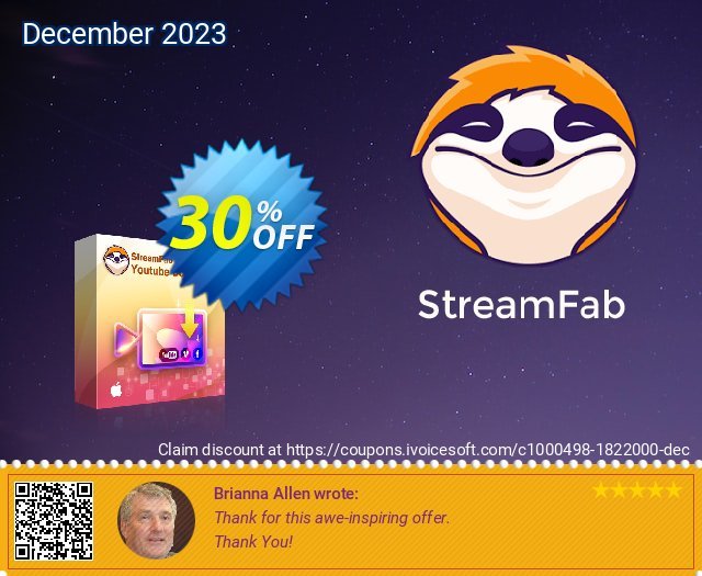 StreamFab Youtube Downloader for MAC (1 Year) discount 30% OFF, 2024 World Heritage Day offering sales. 30% OFF StreamFab Youtube Downloader for MAC (1 Year), verified