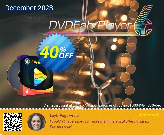 DVDFab Player 6 Ultra for MAC discount 40% OFF, 2024 Good Friday offer. 30% OFF DVDFab Player 6 Ultra for MAC, verified