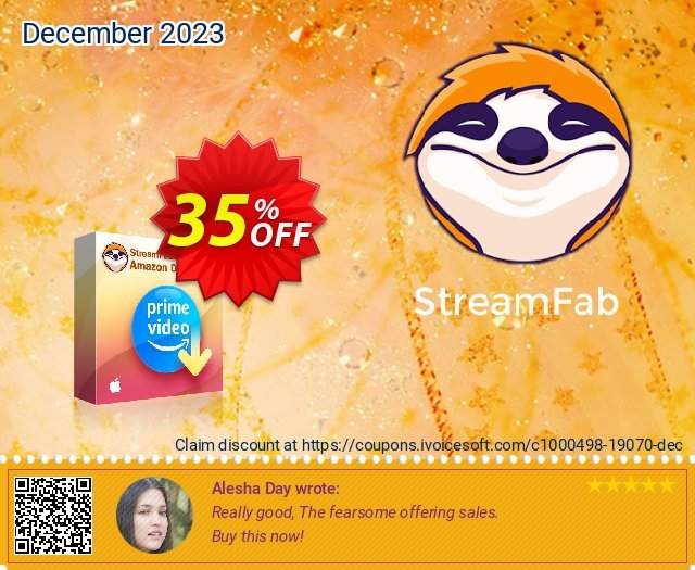 StreamFab Amazon Downloader for MAC Lifetime discount 35% OFF, 2024 Mother's Day offering discount. 35% OFF StreamFab Amazon Downloader for MAC Lifetime, verified