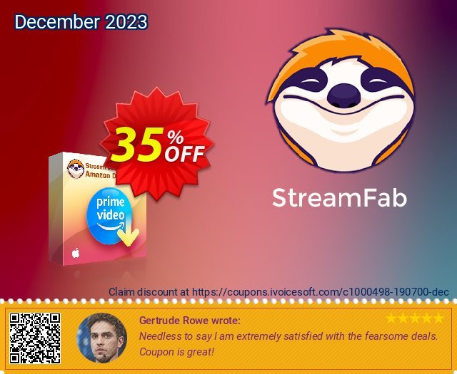 StreamFab Amazon Downloader for MAC (1 Month) discount 35% OFF, 2024 Mother's Day offering sales. 35% OFF StreamFab Amazon Downloader for MAC 1 Month, verified