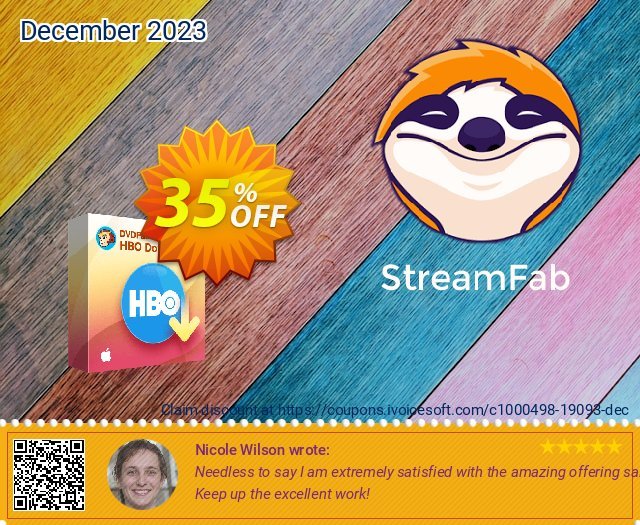 StreamFab HBO Downloader For MAC Lifetime discount 35% OFF, 2024 Int' Nurses Day promo. 30% OFF DVDFab HBO Downloader For MAC Lifetime, verified