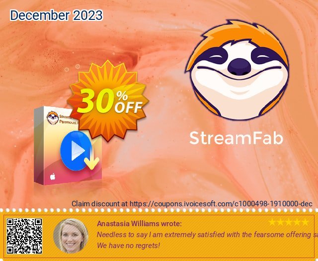 StreamFab Paramount Plus Downloader for MAC (1 Year) discount 30% OFF, 2024 Mother's Day offering deals. 31% OFF StreamFab FANZA Downloader for MAC, verified