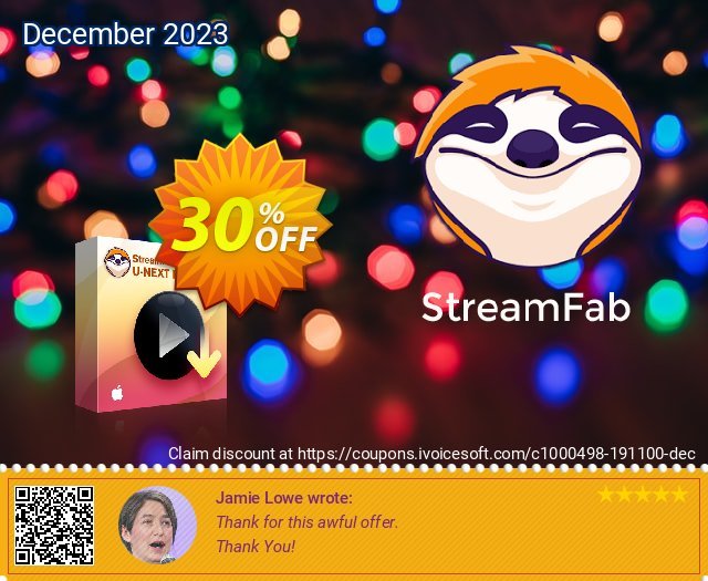 StreamFab U-NEXT Downloader for MAC (1 Year License) discount 30% OFF, 2023 Kissing Day offering sales. 30% OFF StreamFab U-NEXT Downloader for MAC (1 Year License), verified