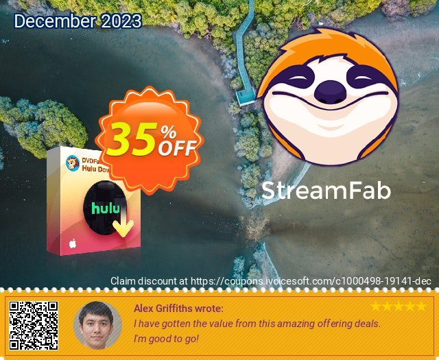 StreamFab Hulu Downloader for MAC (1 Year License) discount 35% OFF, 2024 Working Day promotions. 30% OFF DVDFab Hulu Downloader (1 Year License), verified