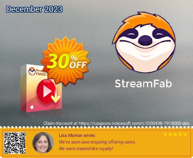 StreamFab FANZA Downloader for MAC (1 Year) menakuntukan voucher promo Screenshot
