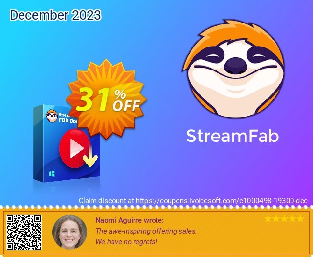 StreamFab FOD Downloader for MAC Lifetime discount 31% OFF, 2024 Mother's Day offering deals. 31% OFF StreamFab FOD Downloader for MAC Lifetime, verified