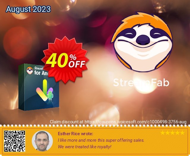 StreamFab for Android discount 40% OFF, 2024 Mother Day offering sales. 40% OFF StreamFab for Android, verified