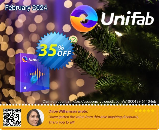 UniFab Audio Upmix AI 1-Year License discount 35% OFF, 2024 Mother's Day deals. 35% OFF UniFab Standard, verified