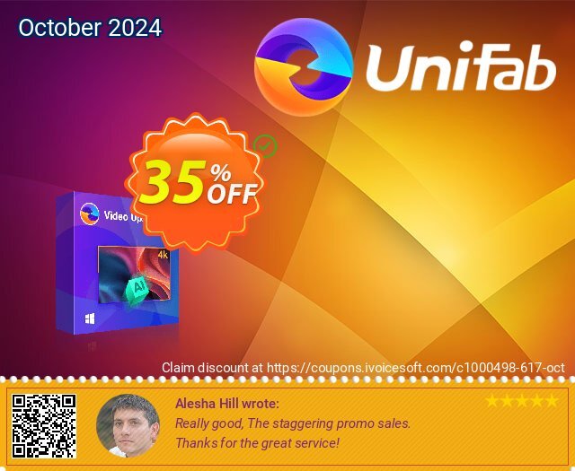 UniFab Video Upscaler AI Lifetime discount 35% OFF, 2024 National No Bra Day promo sales. 