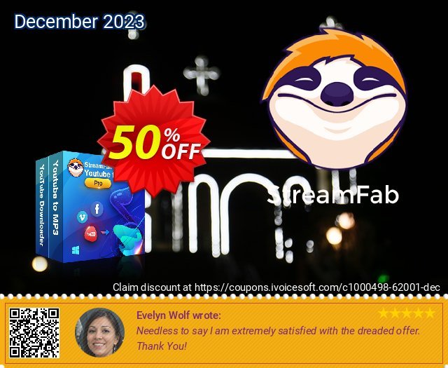 StreamFab YouTube Downloader PRO discount 50% OFF, 2023 Happy New Year offering sales. 31% OFF StreamFab YouTube Downloader PRO, verified