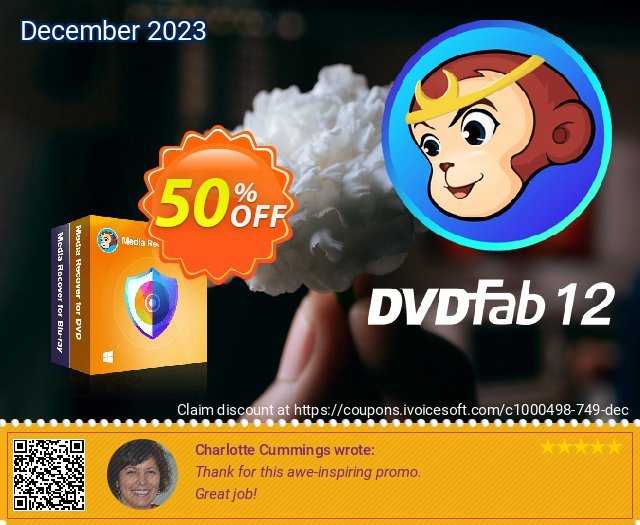 DVDFab Media Recover for DVD & Blu-ray discount 50% OFF, 2023 Kiss Day discounts. 50% OFF DVDFab Media Recover for DVD & Blu-ray, verified